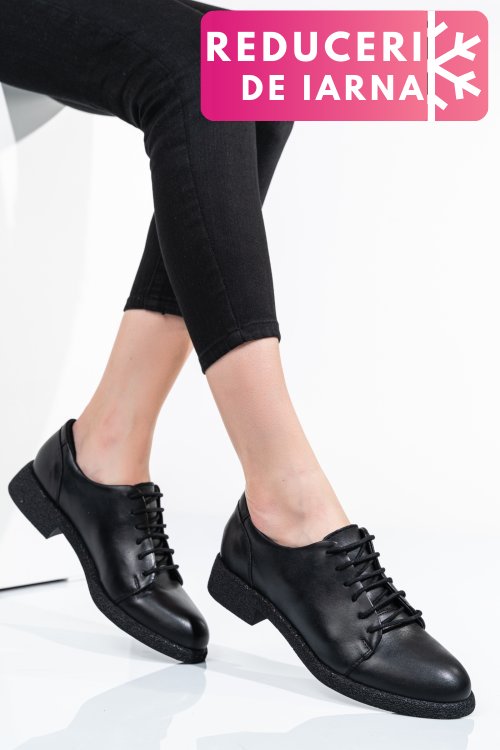 Pantofi negri piele naturala 3s7798