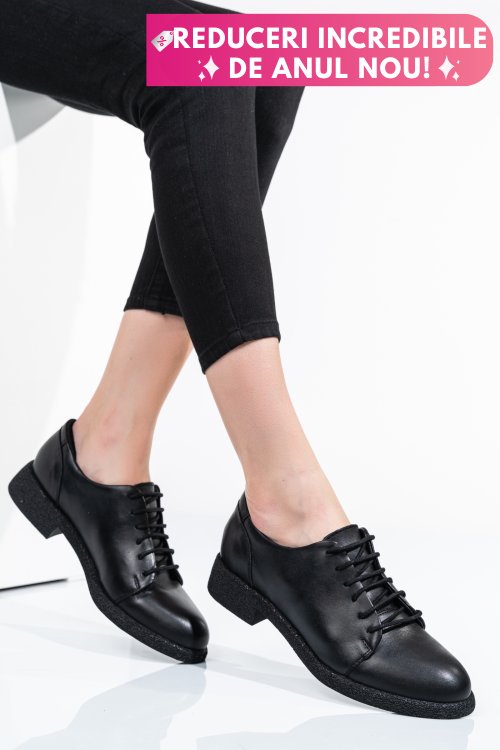 Pantofi negri piele naturala 3s7798
