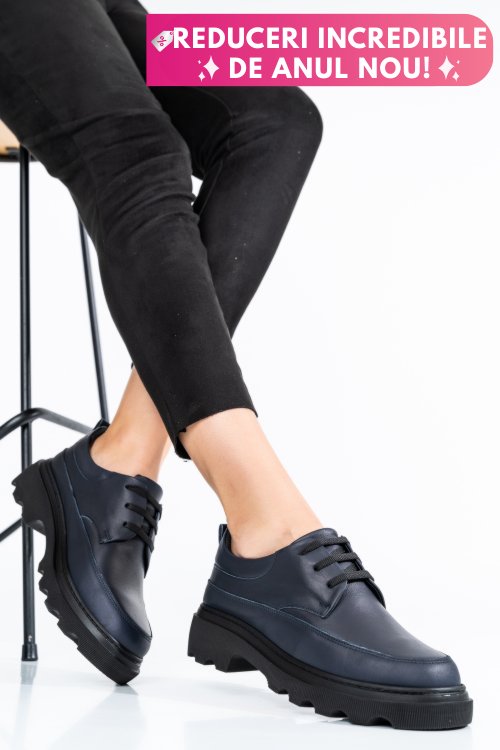 Pantofi bleumarin piele naturala 7s77156