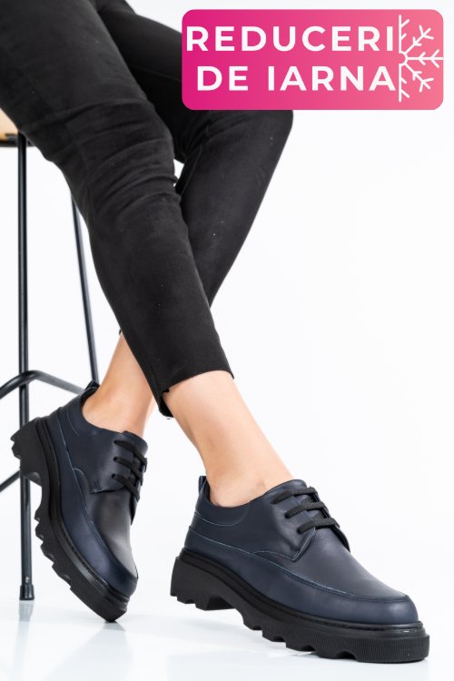 Pantofi bleumarin piele naturala 7s77156