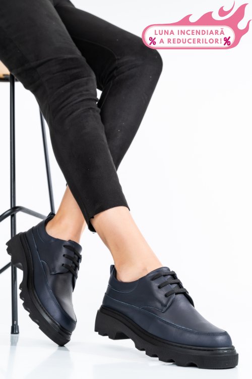 Pantofi bleumarin piele naturala 7s77156