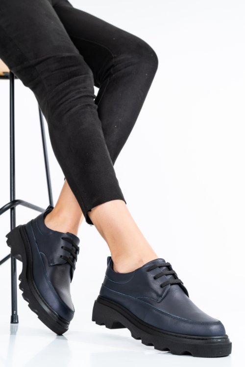 Pantofi bleumarin piele naturala 7s77156