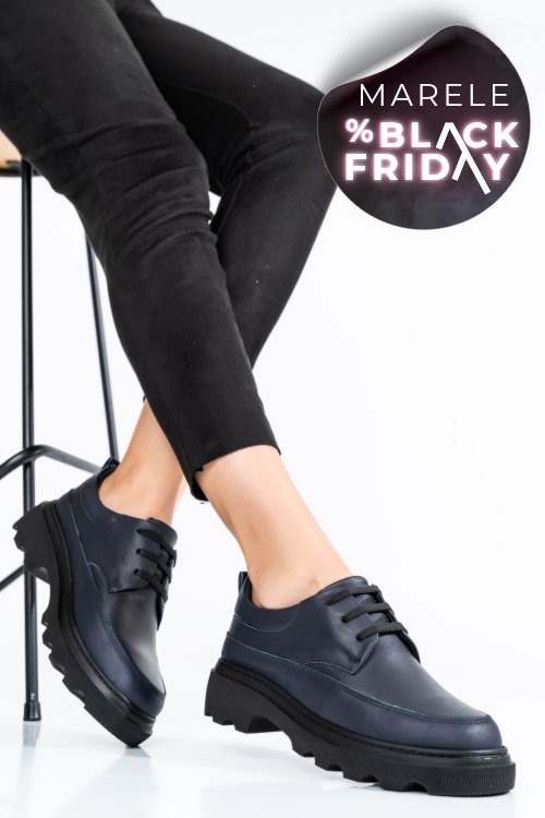 Pantofi bleumarin piele naturala 7s77156