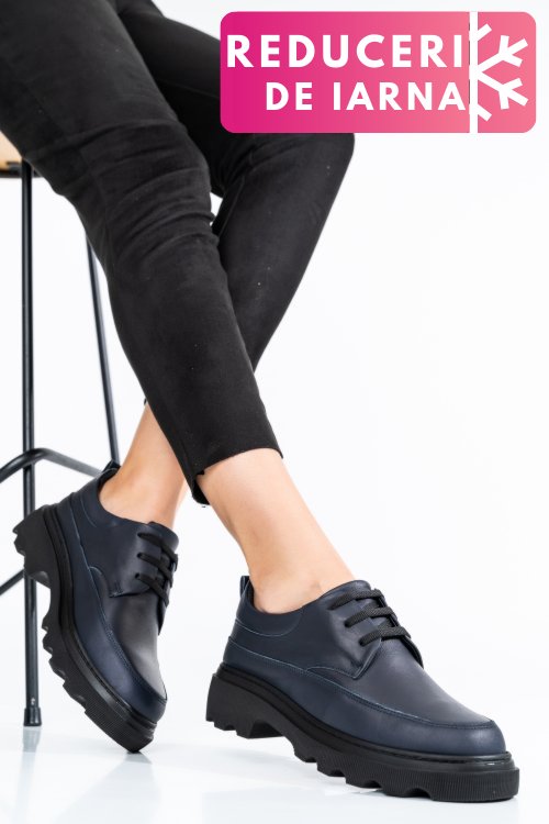 Pantofi bleumarin piele naturala 7s77156