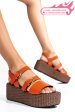 Sandale portocalii piele naturala ns77r2pat