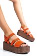 Sandale portocalii piele naturala ns77r2pat