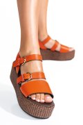 SANDALE PORTOCALII PIELE NATURALA NS77R2PAT