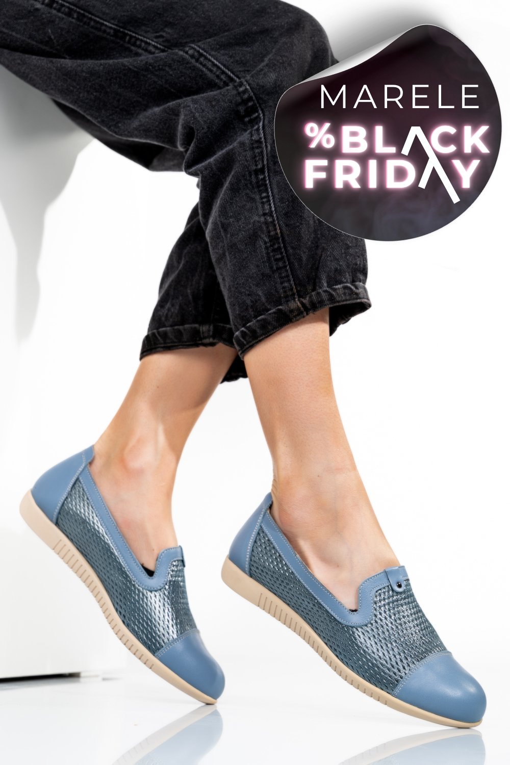 ESPADRILE ALBASTRE PIELE NATURALA 1PC16311