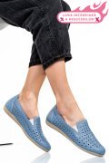 ESPADRILE ALBASTRE PIELE NATURALA 1PC15411