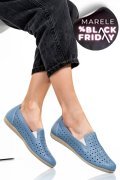 ESPADRILE ALBASTRE PIELE NATURALA 1PC15411