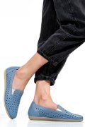ESPADRILE ALBASTRE PIELE NATURALA 1PC15411