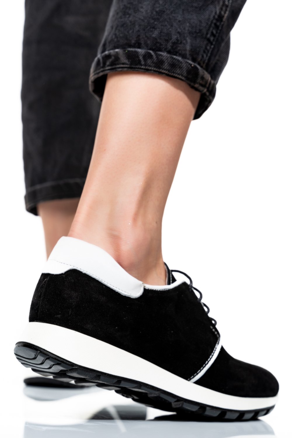 PANTOFI SPORT NEGRI PIELE NATURALA INTOARSA 1PC12741