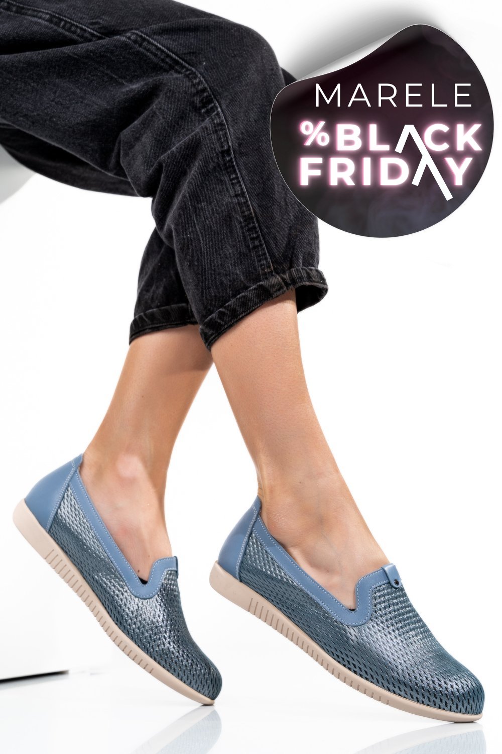 ESPADRILE ALBASTRE PIELE NATURALA 1PC16411