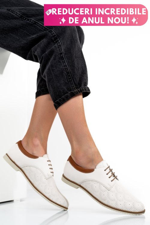 Pantofi bej piele naturala 1pc12008