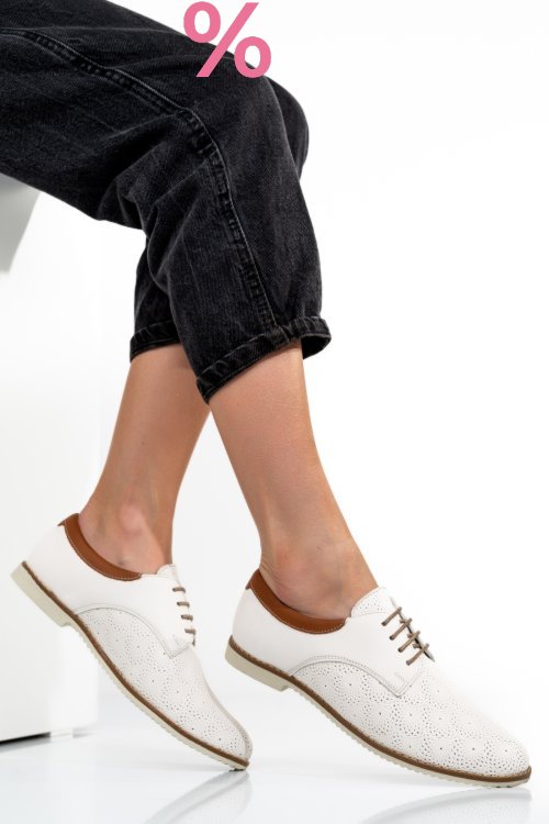 Pantofi bej piele naturala 1pc12008