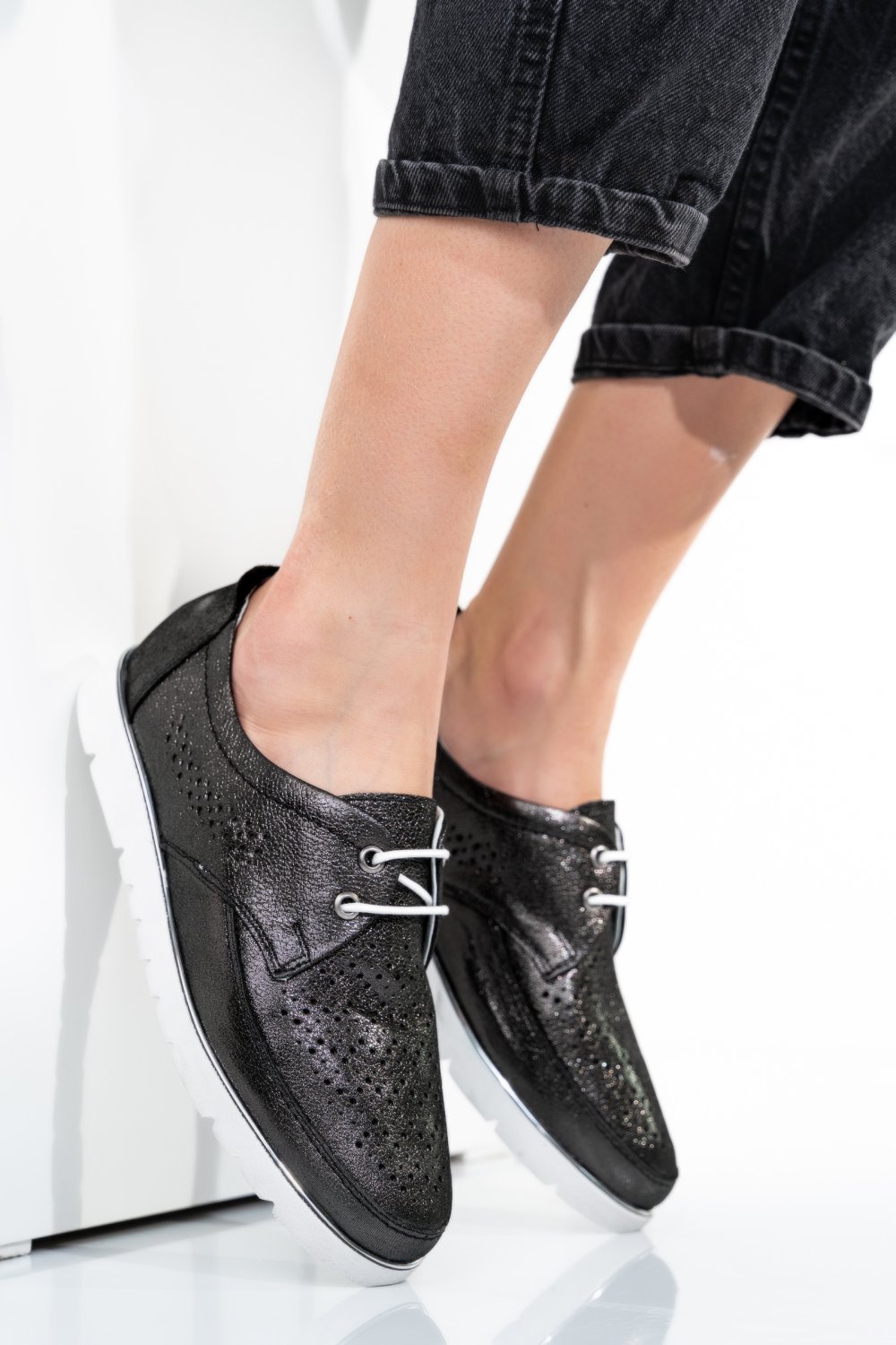 PANTOFI NEGRU SIDEF PIELE NATURALA 1PC17720