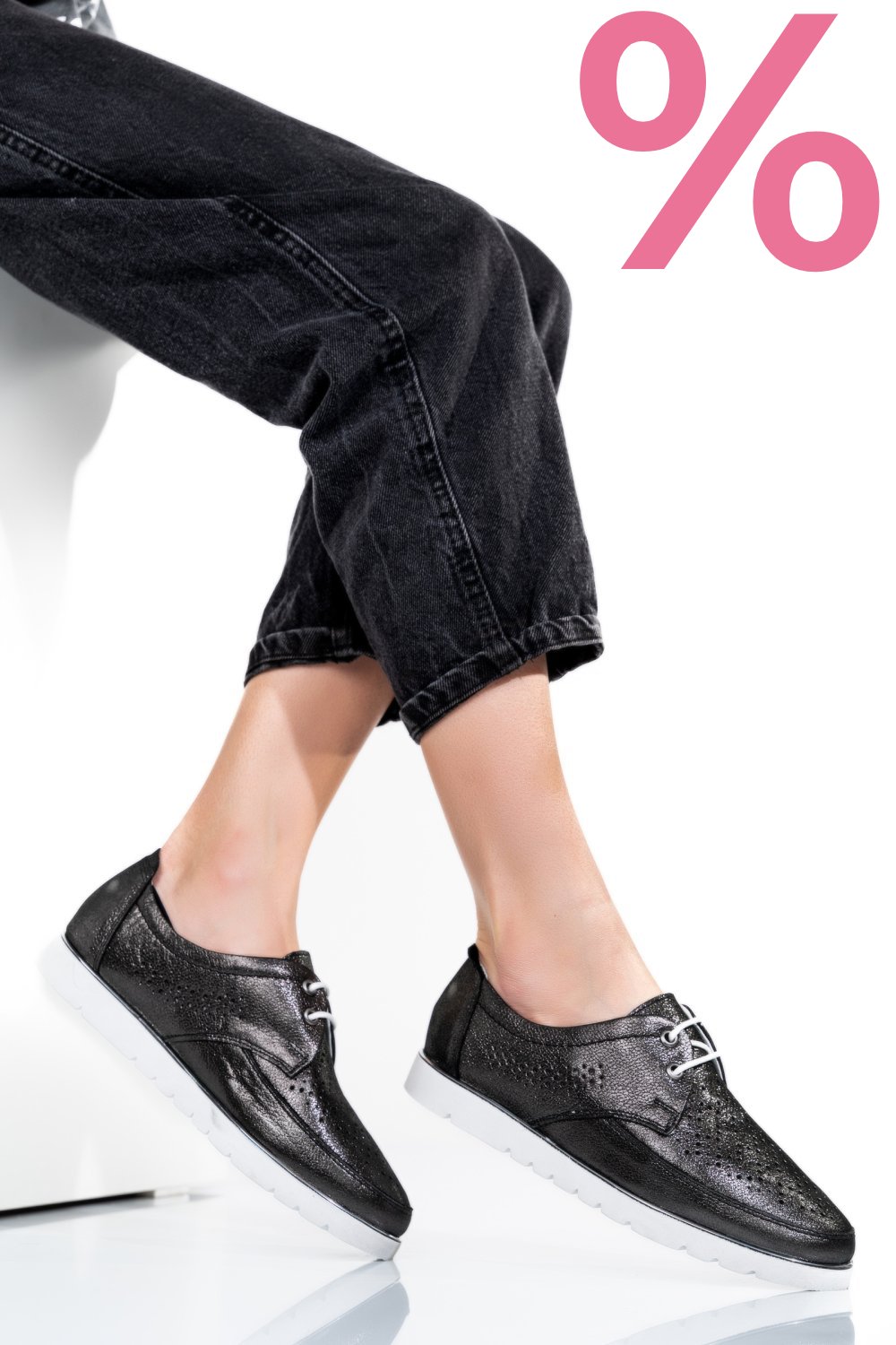 PANTOFI NEGRU SIDEF PIELE NATURALA 1PC17720