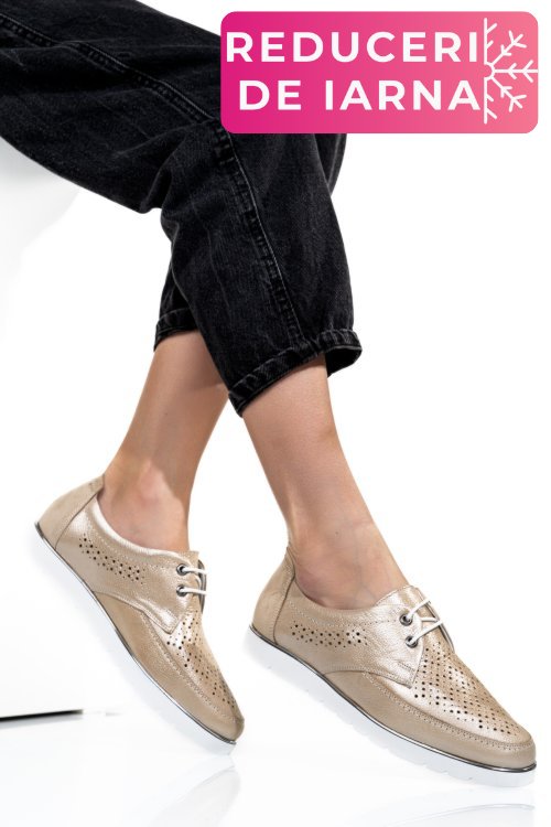 Pantofi bej piele naturala 1pc17720