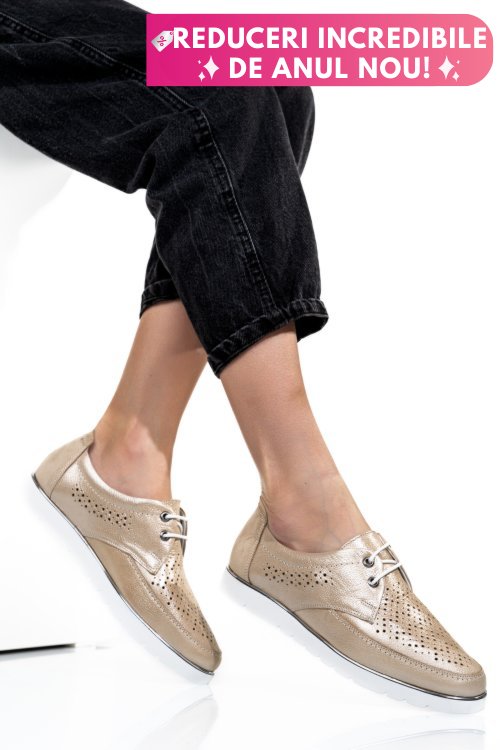 Pantofi bej piele naturala 1pc17720