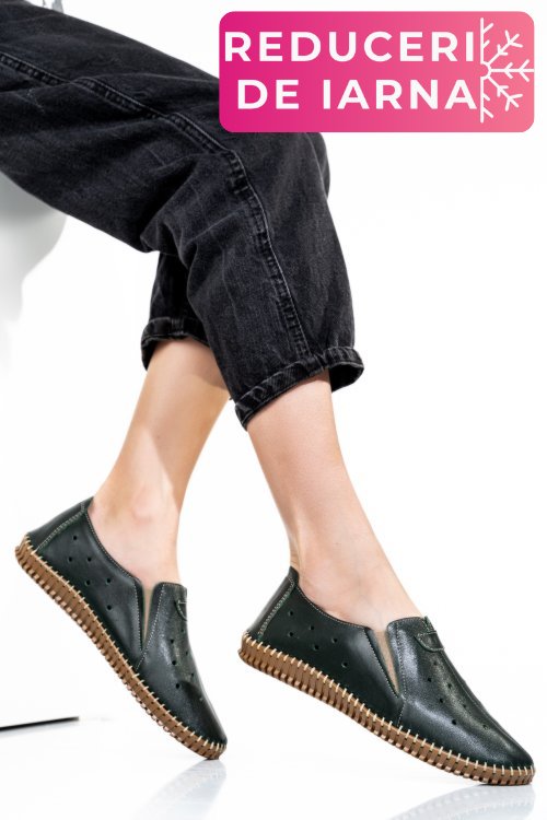 Espadrile verzi piele naturala 1pc19150