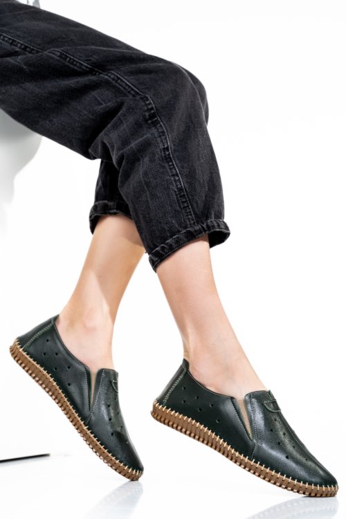 Espadrile verzi piele naturala 1pc19150