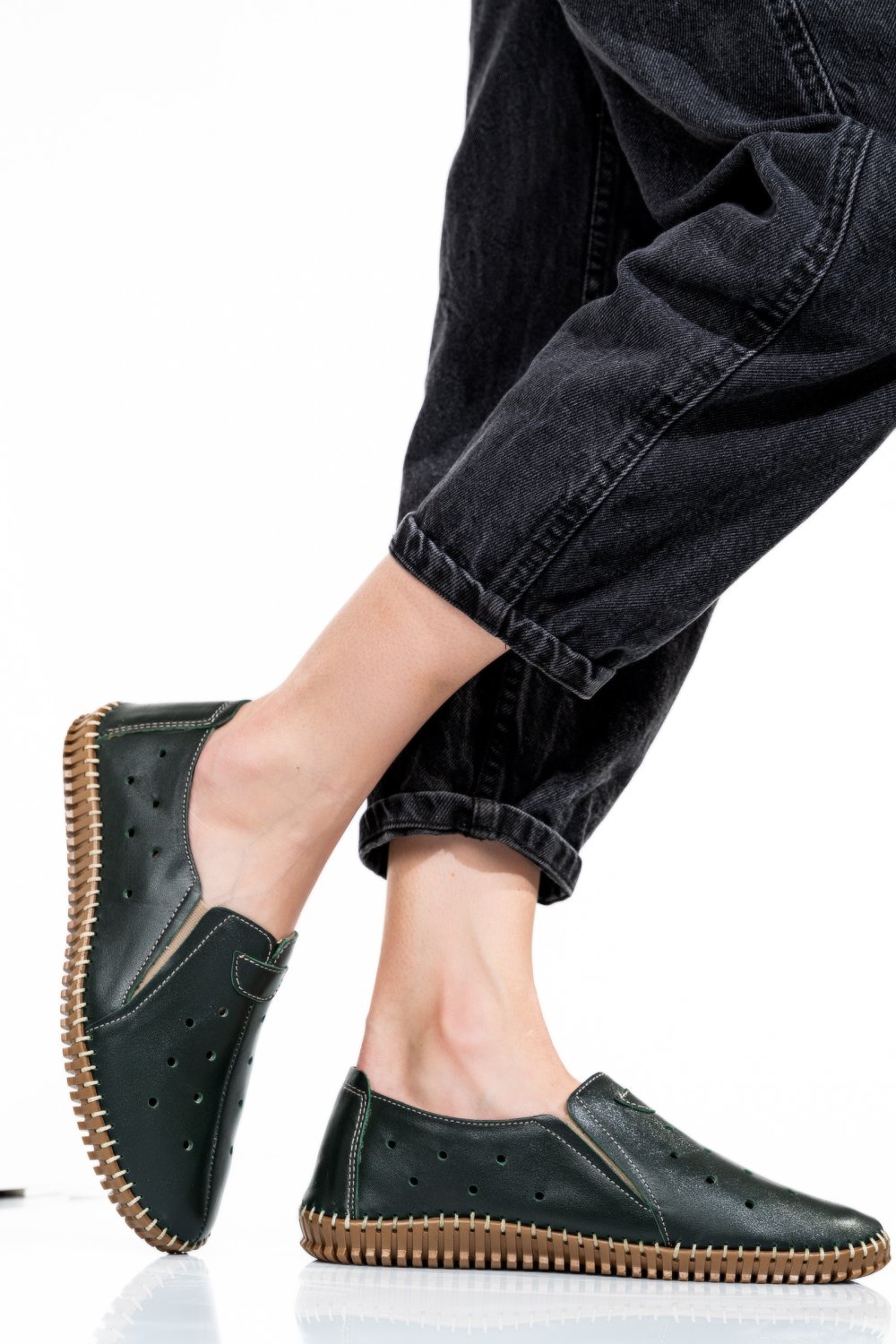 ESPADRILE VERZI PIELE NATURALA 1PC19150