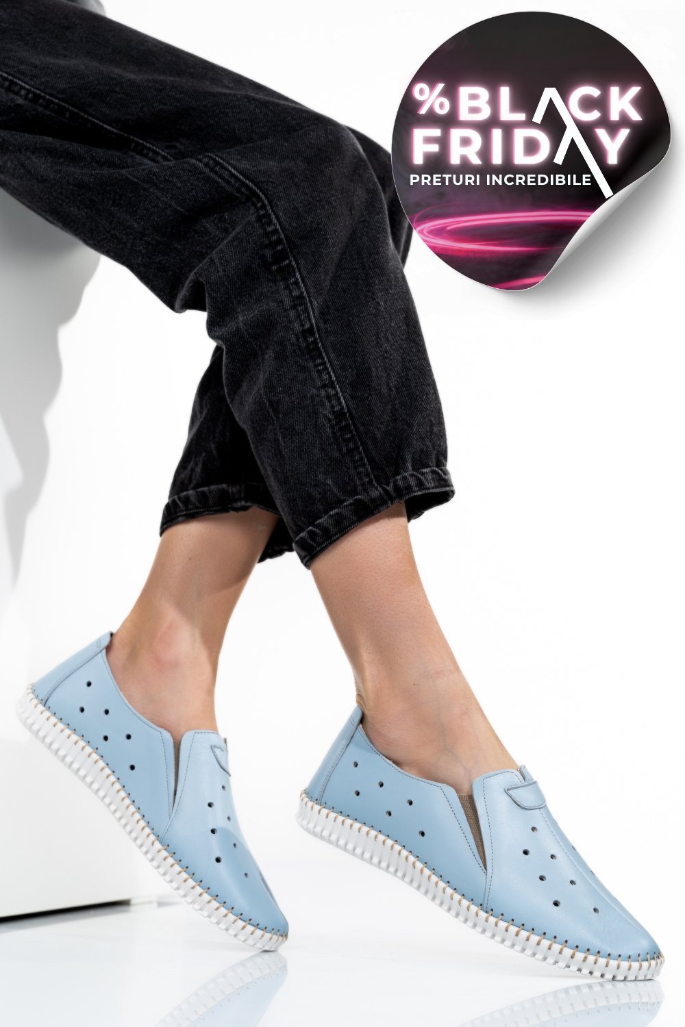 ESPADRILE ALBASTRE PIELE NATURALA 1PC19150