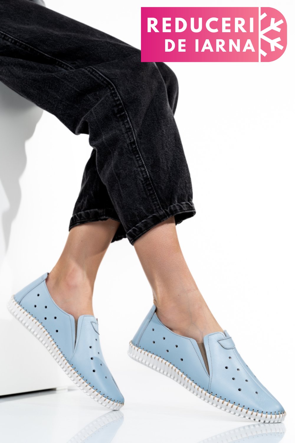 ESPADRILE ALBASTRE PIELE NATURALA 1PC19150