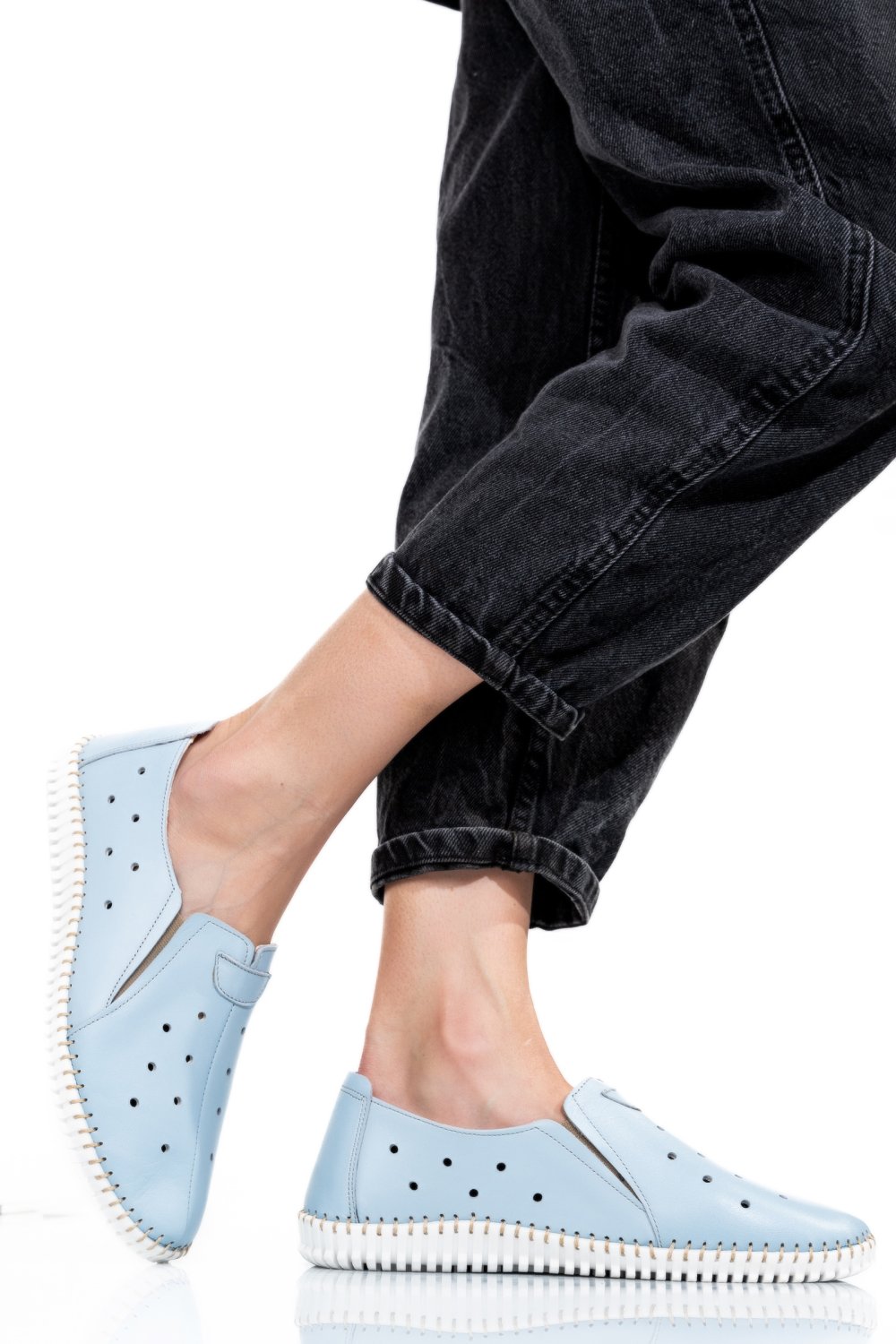 ESPADRILE ALBASTRE PIELE NATURALA 1PC19150