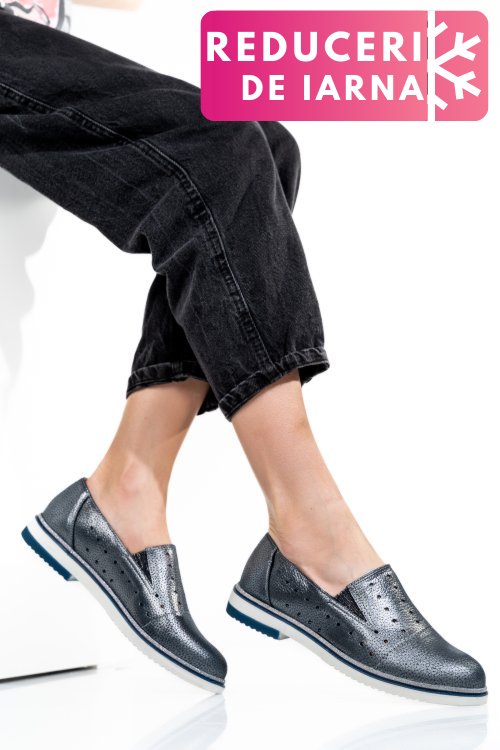 Espadrile albastru sidef piele naturala 1pc14109