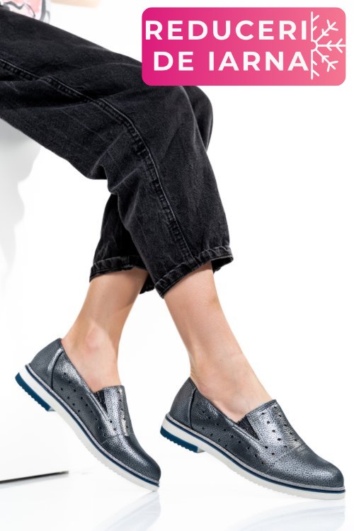 Espadrile albastru sidef piele naturala 1pc14109