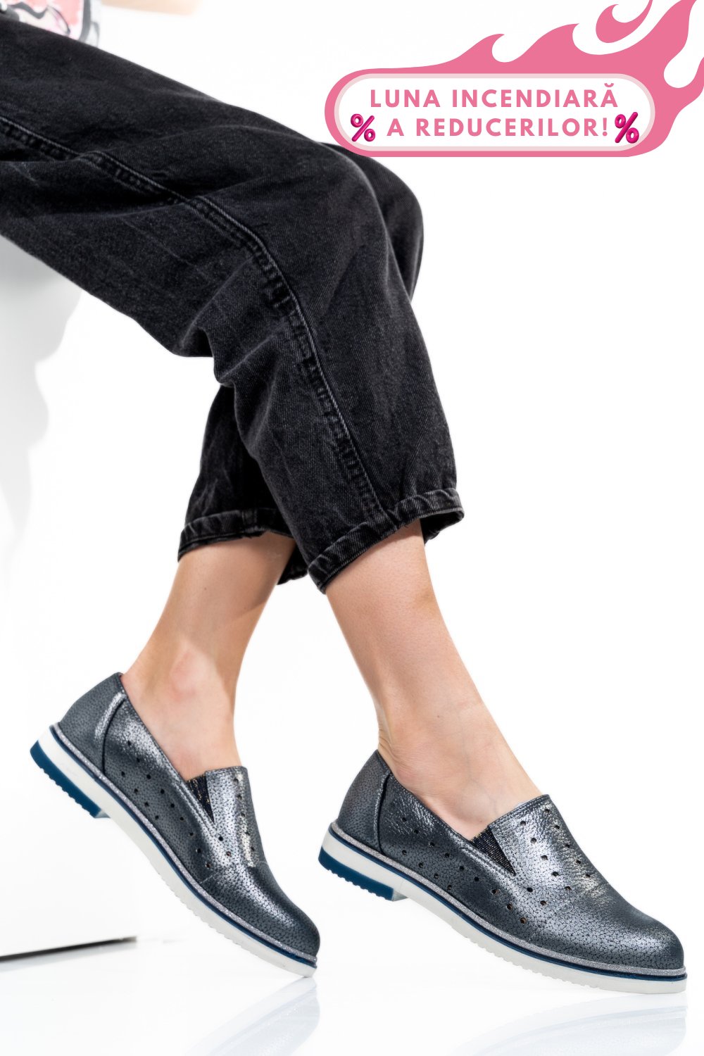 ESPADRILE ALBASTRU SIDEF PIELE NATURALA 1PC14109
