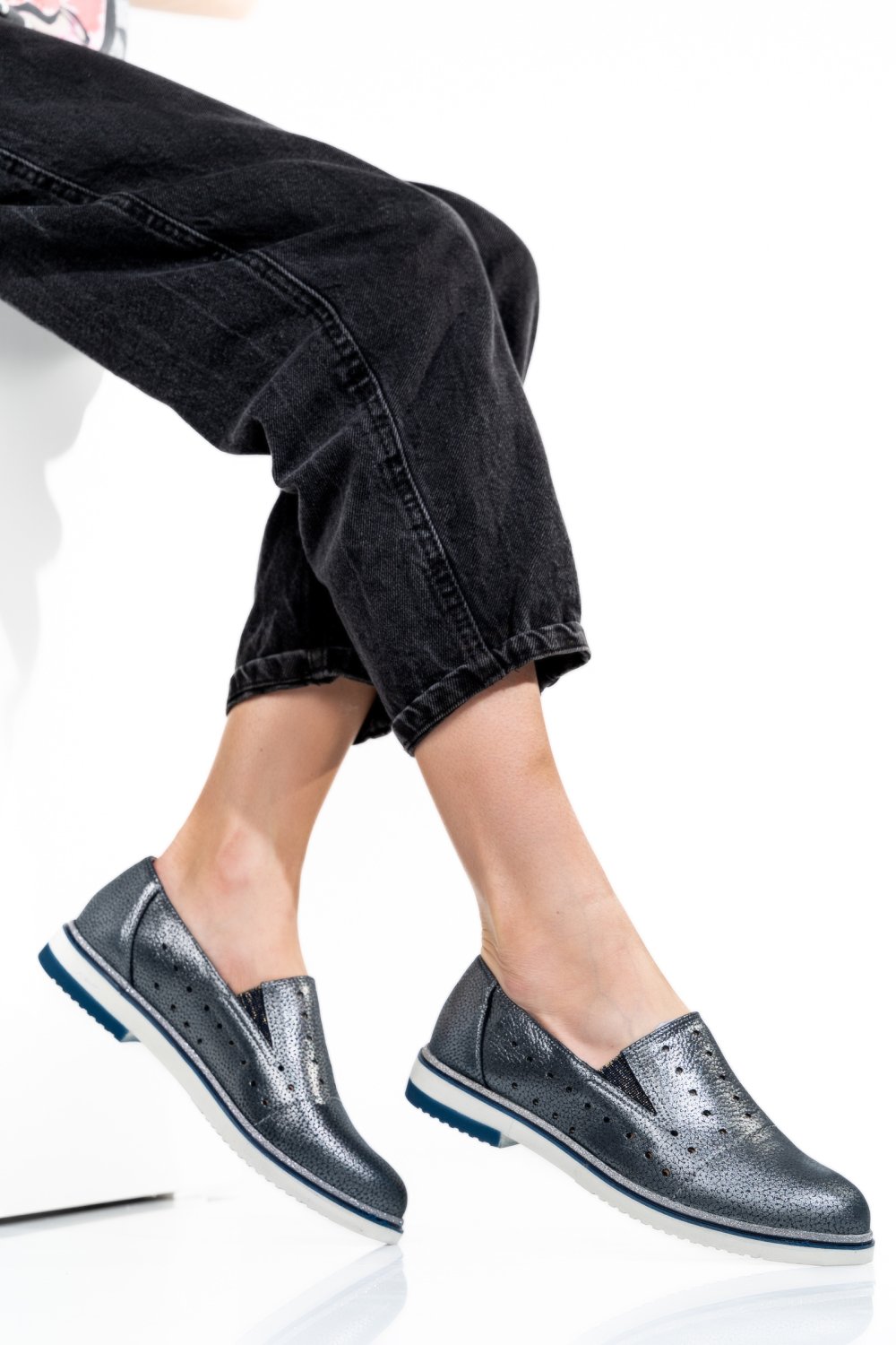 ESPADRILE ALBASTRU SIDEF PIELE NATURALA 1PC14109