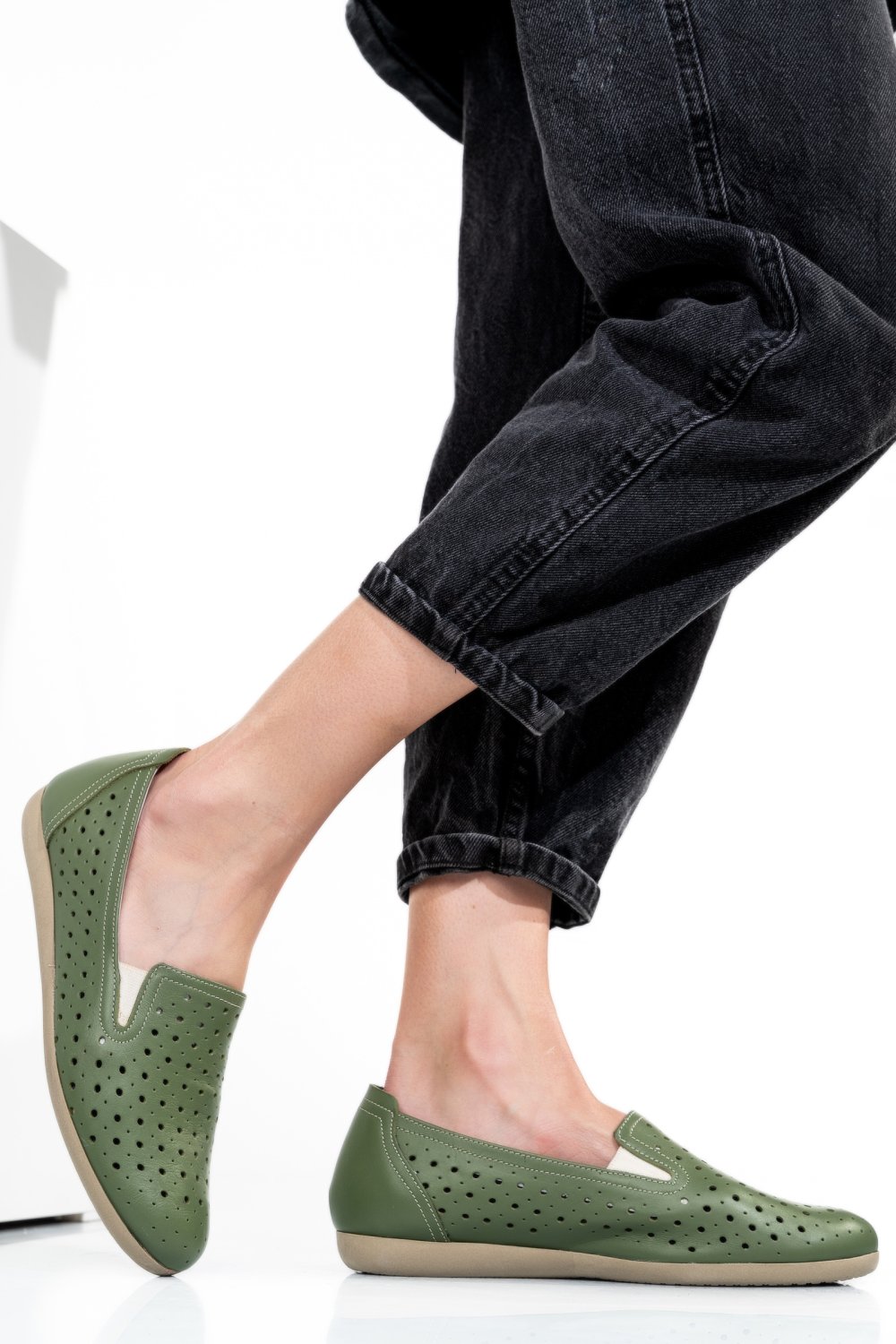 ESPADRILE VERZI PIELE NATURALA 1PC15411