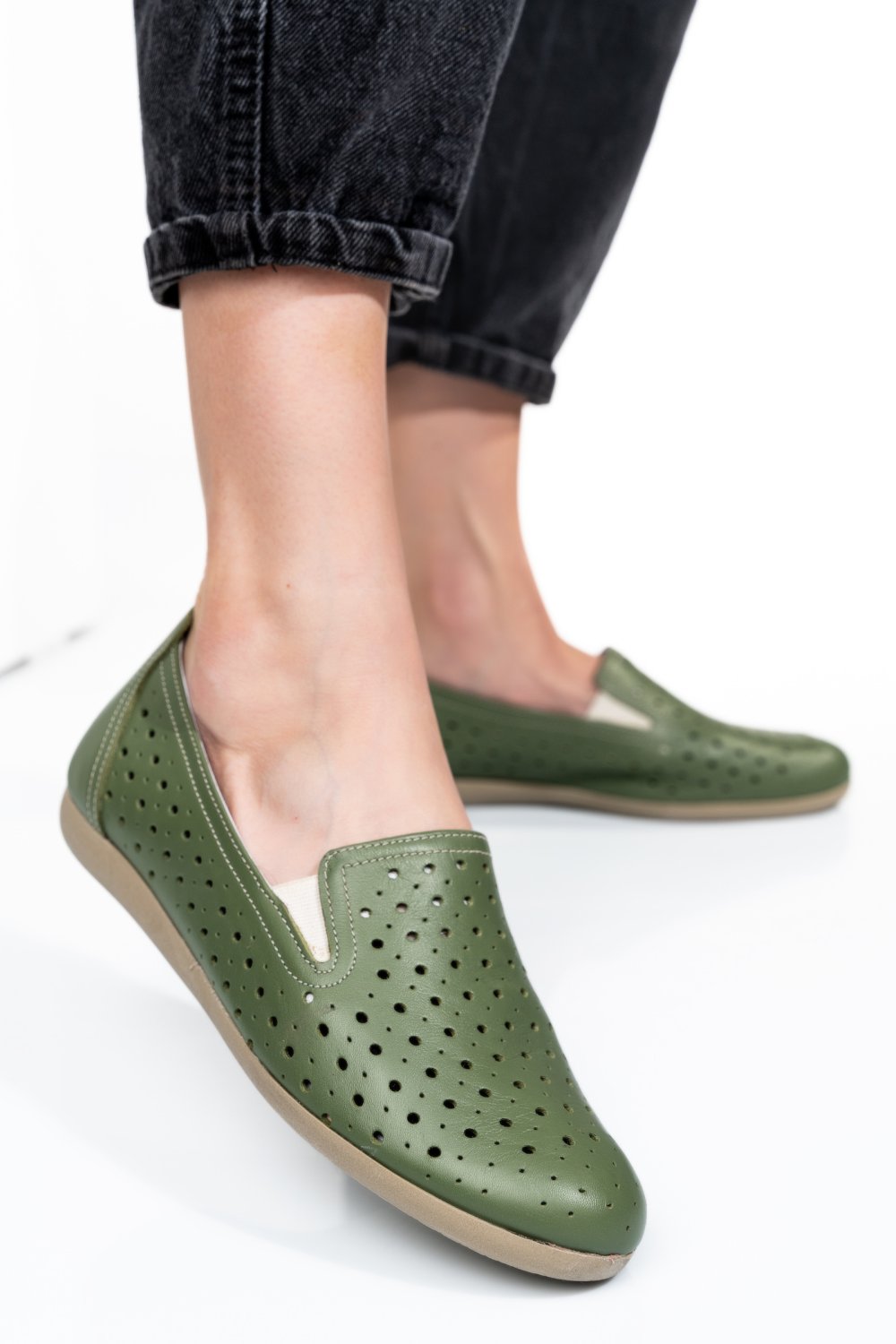 ESPADRILE VERZI PIELE NATURALA 1PC15411