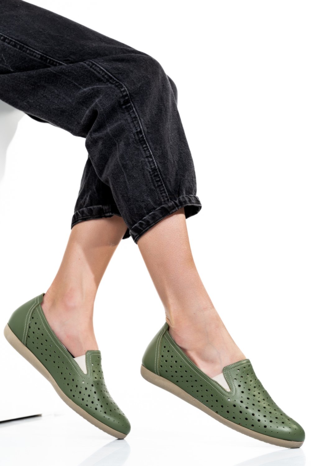 ESPADRILE VERZI PIELE NATURALA 1PC15411