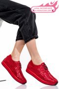 PANTOFI SPORT ALL RED PIELE NATURALA 1PC12741