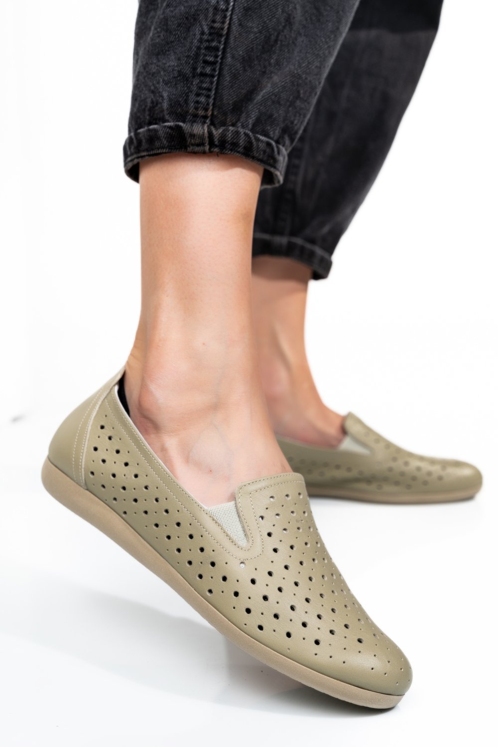 ESPADRILE OLIVE PIELE NATURALA 1PC15411