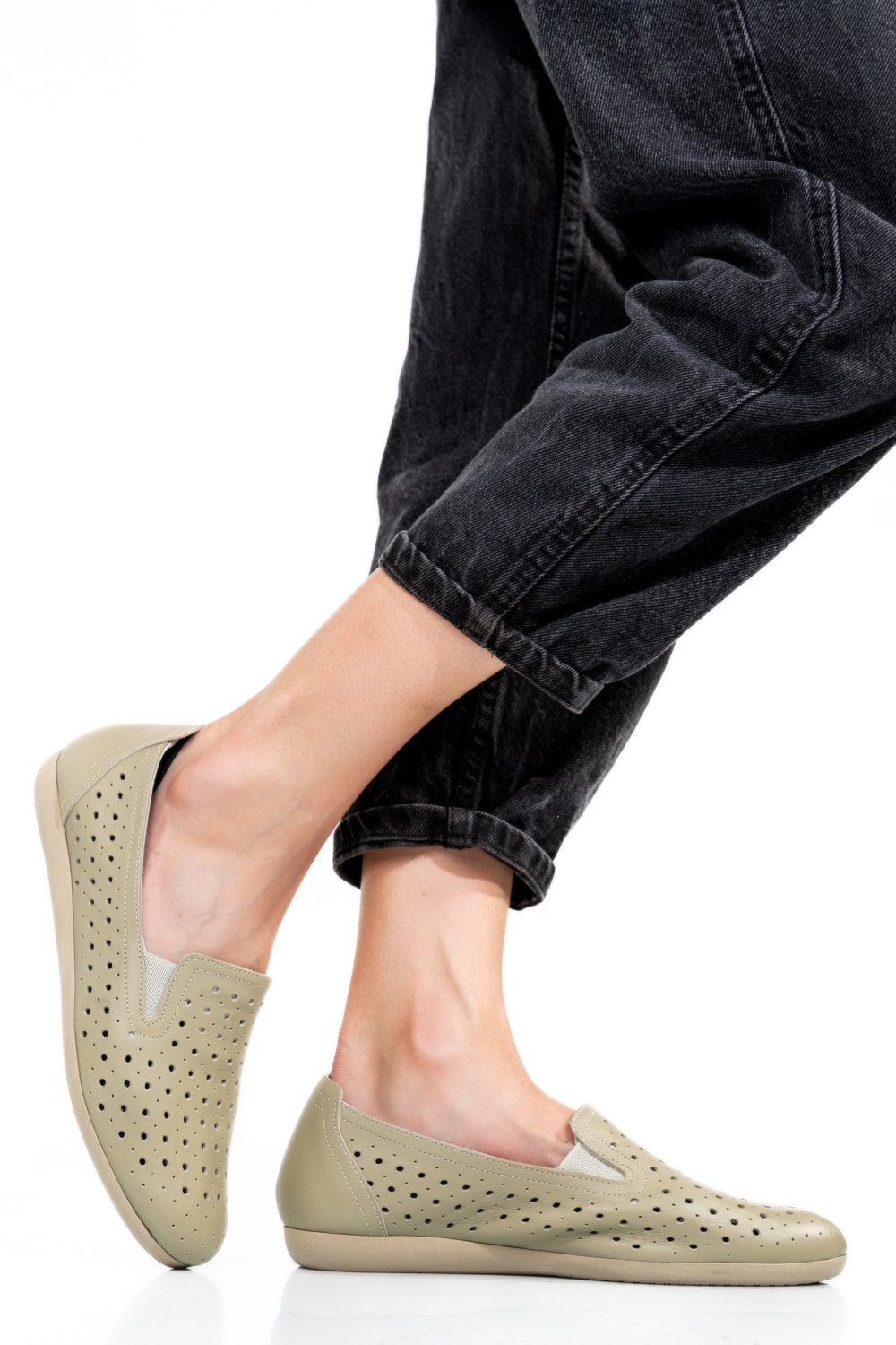 ESPADRILE OLIVE PIELE NATURALA 1PC15411