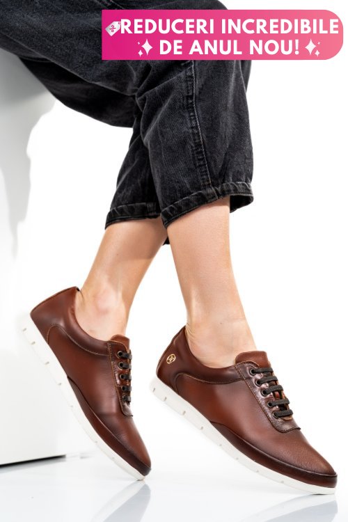 Pantofi maro piele naturala rpcona