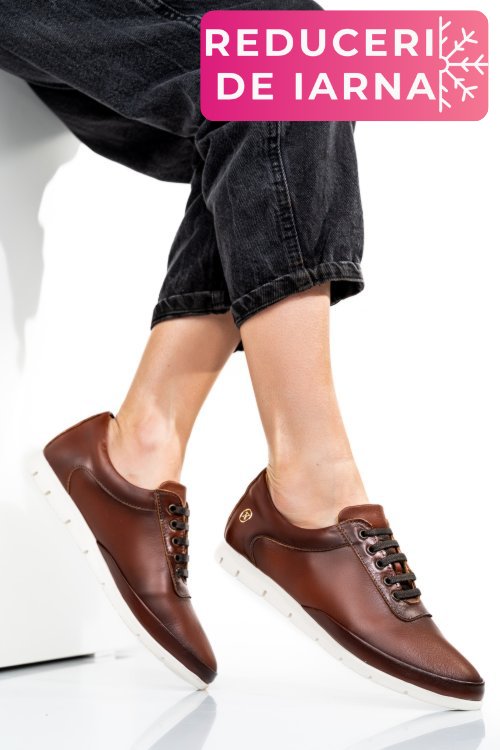 Pantofi maro piele naturala rpcona