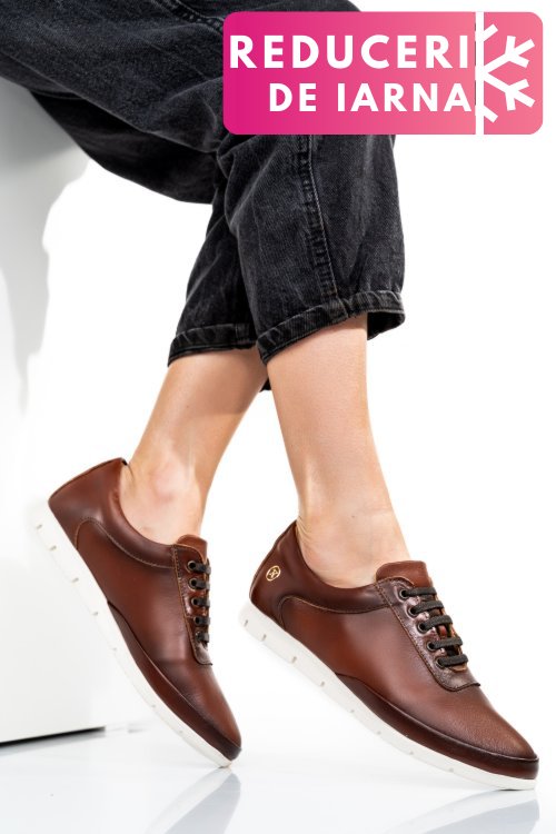 Pantofi maro piele naturala rpcona