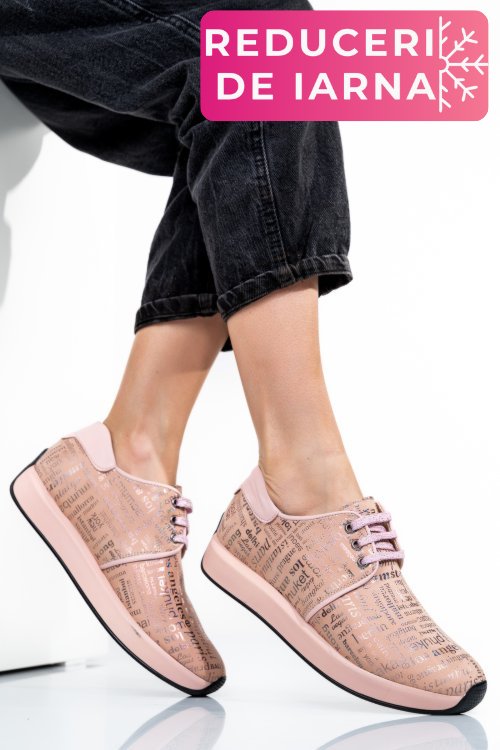 Pantofi sport roz piele naturala 1pc12741