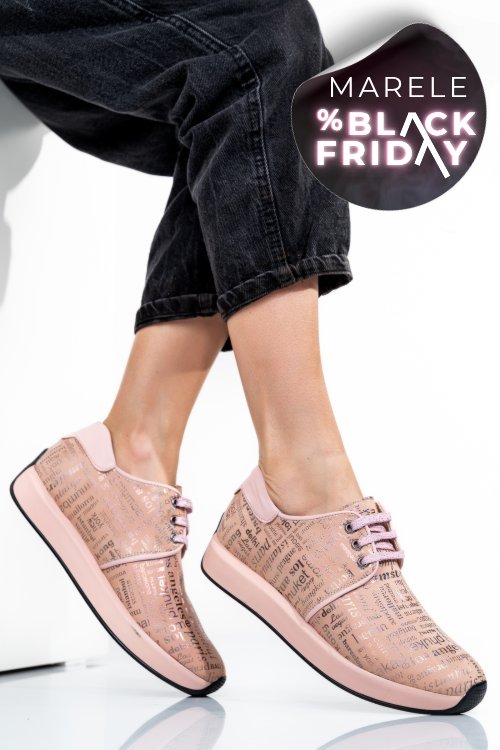 Pantofi sport roz piele naturala 1pc12741