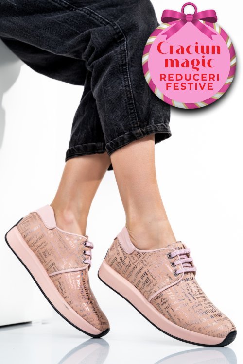 Pantofi sport roz piele naturala 1pc12741