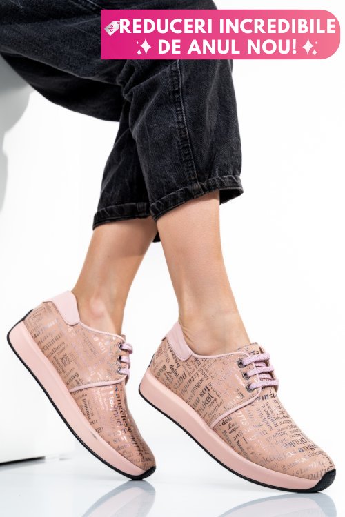 Pantofi sport roz piele naturala 1pc12741