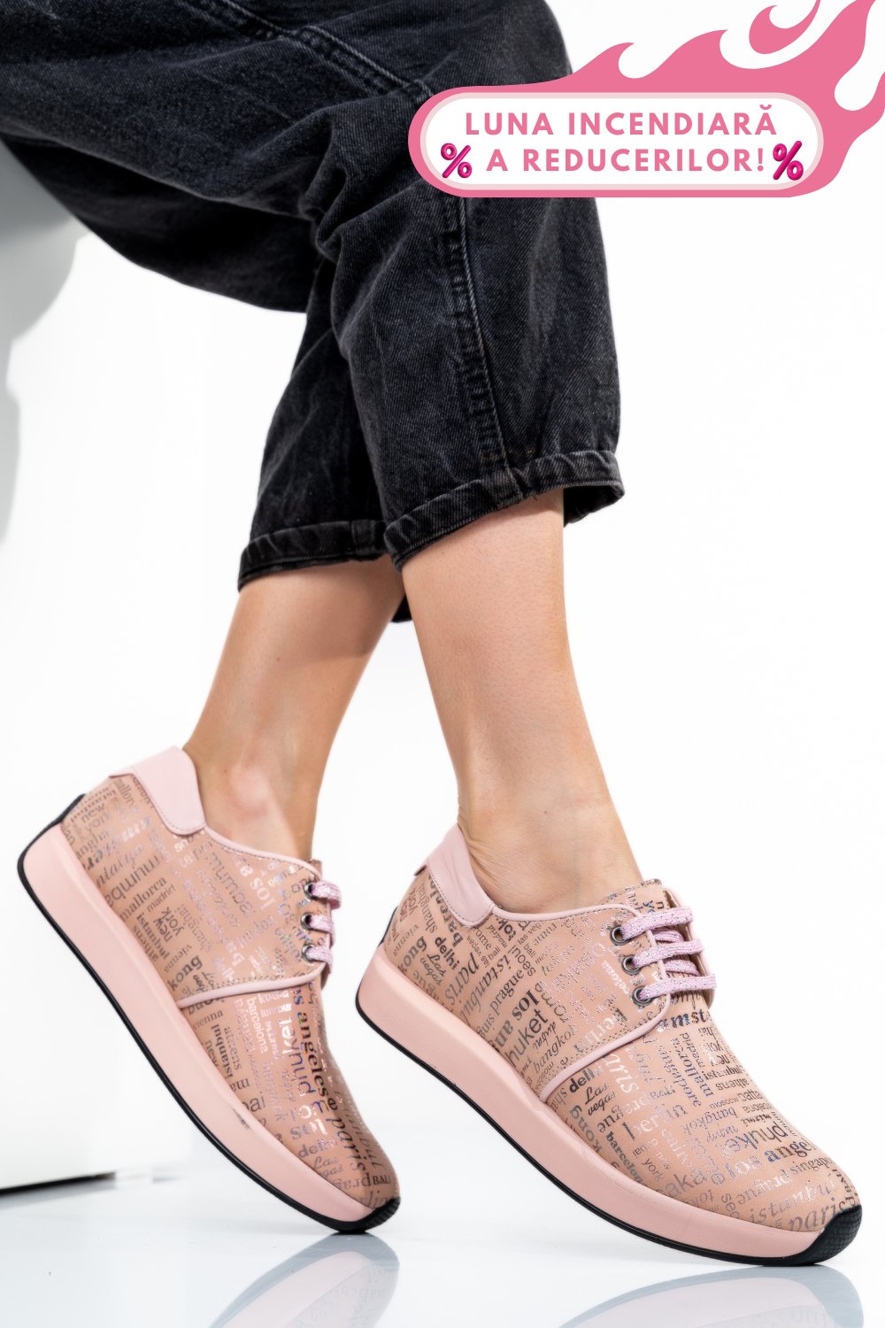 PANTOFI SPORT ROZ PIELE NATURALA 1PC12741