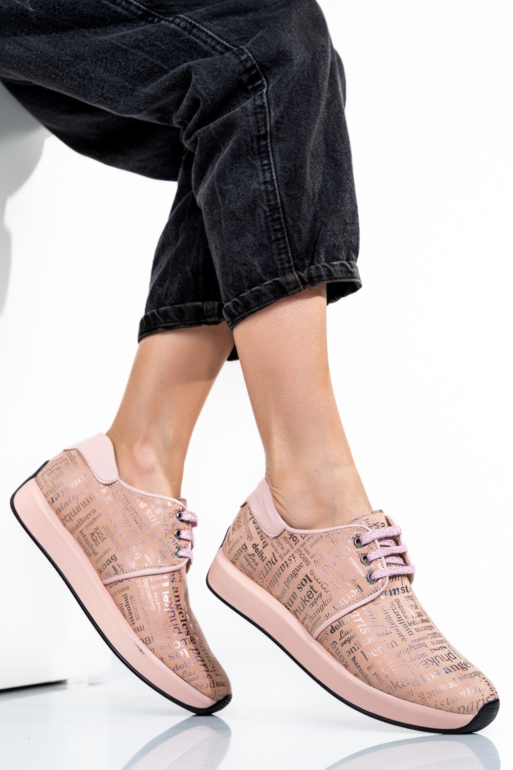 PANTOFI SPORT ROZ PIELE NATURALA 1PC12741