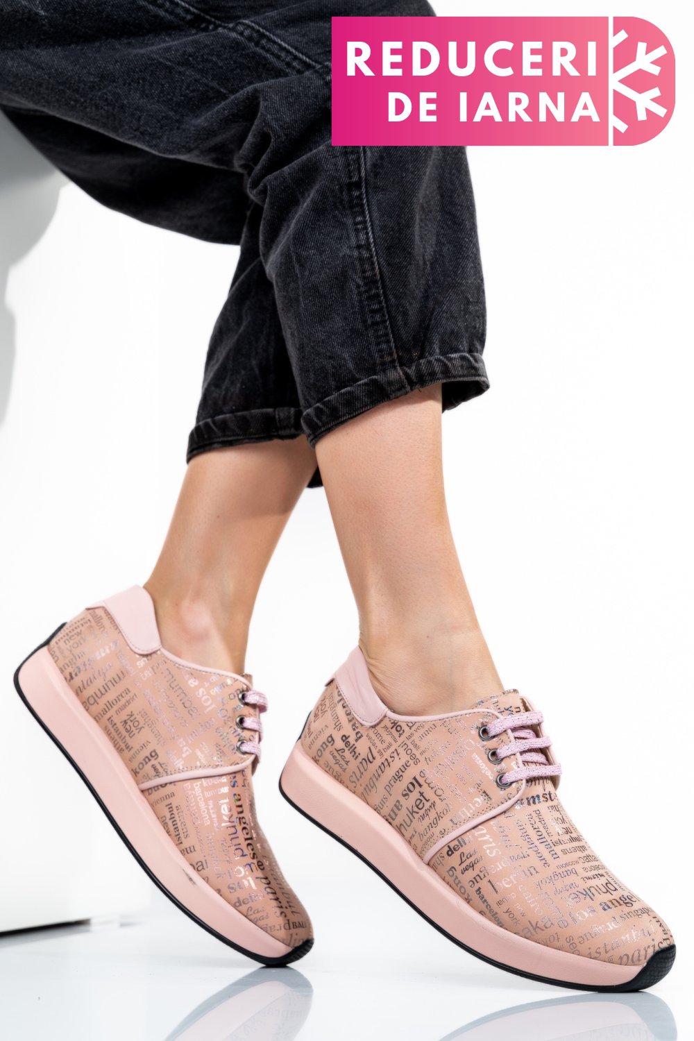 PANTOFI SPORT ROZ PIELE NATURALA 1PC12741