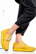 PANTOFI SPORT GALBENI PIELE NATURALA 1PC12741